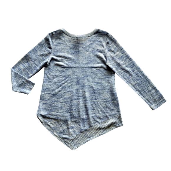 Akemi + Kin Light Blue Anthropologie Ezri Asymmetric Knit Long Sleeve Top Sz XSP - Picture 5 of 10
